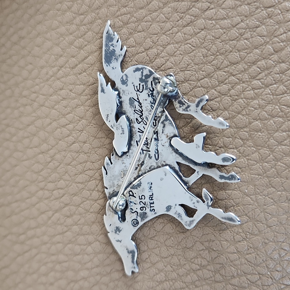 Fabulous Native American Navajo Sterling Horse Brooch By Frank Salcido ๐โฅ๏ธ - Picture 4 of 11